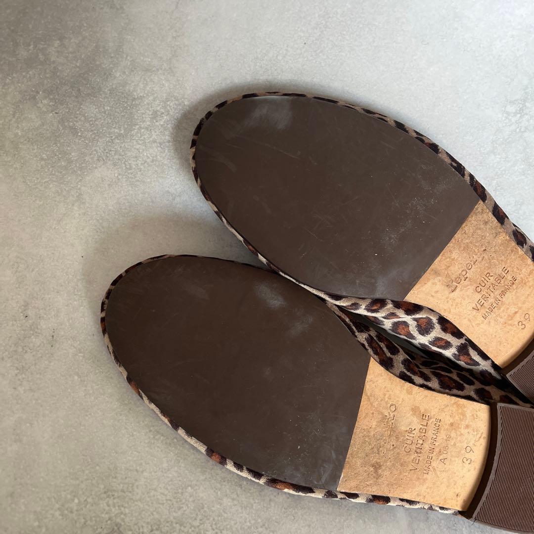 repetto レオパード柄 バレエシューズ ベルベット 39