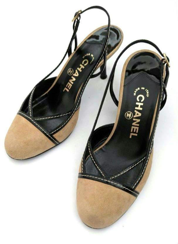 お気にいる CHANEL シャネル バイカラー スエード パンプス サンダル 靴