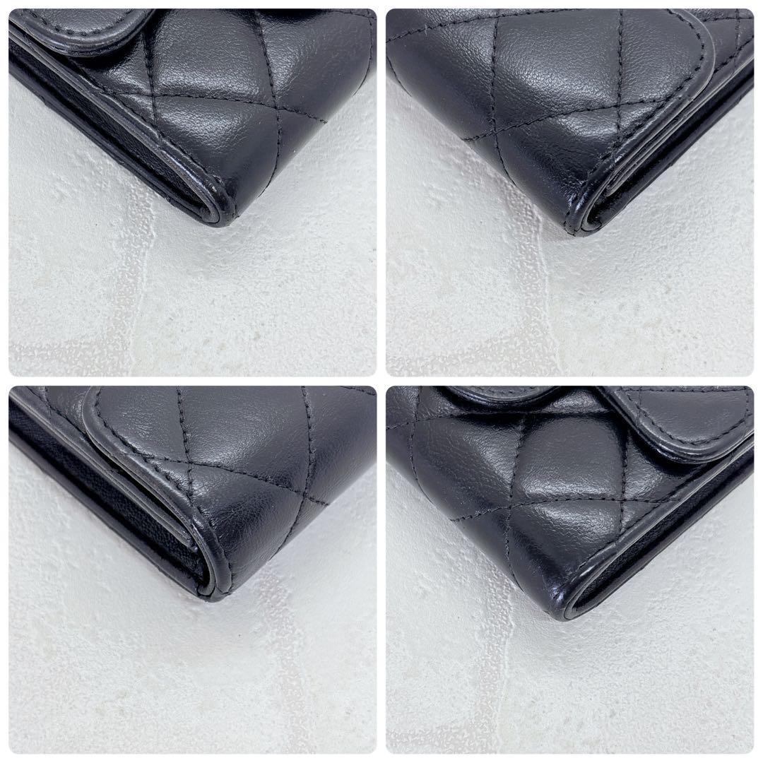 美品✨CHANEL シャネル マトラッセ コインケース ココマーク 黒 ゴールド