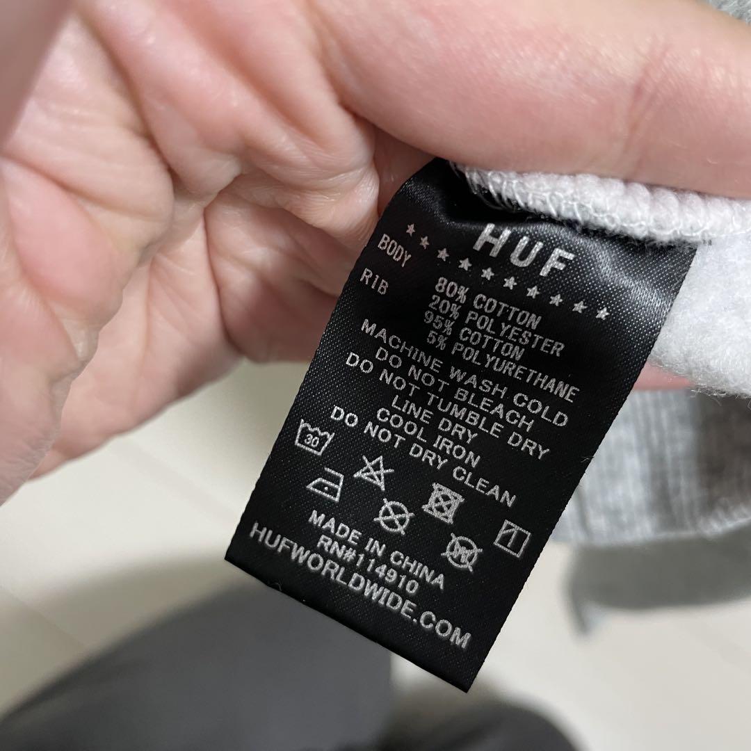 HUF グレー ジップアップ トレーナー M