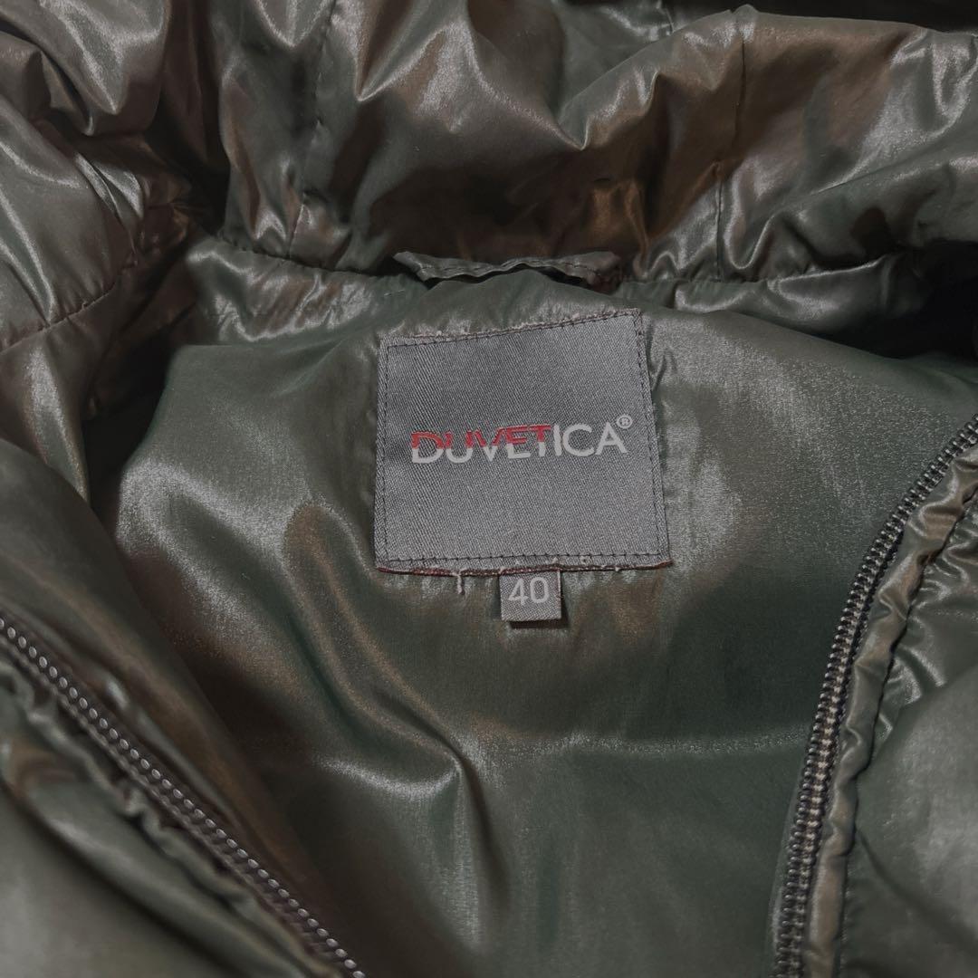 美品DUVETICA ダウンジャケット 40ダークグリーン ファー付きフード