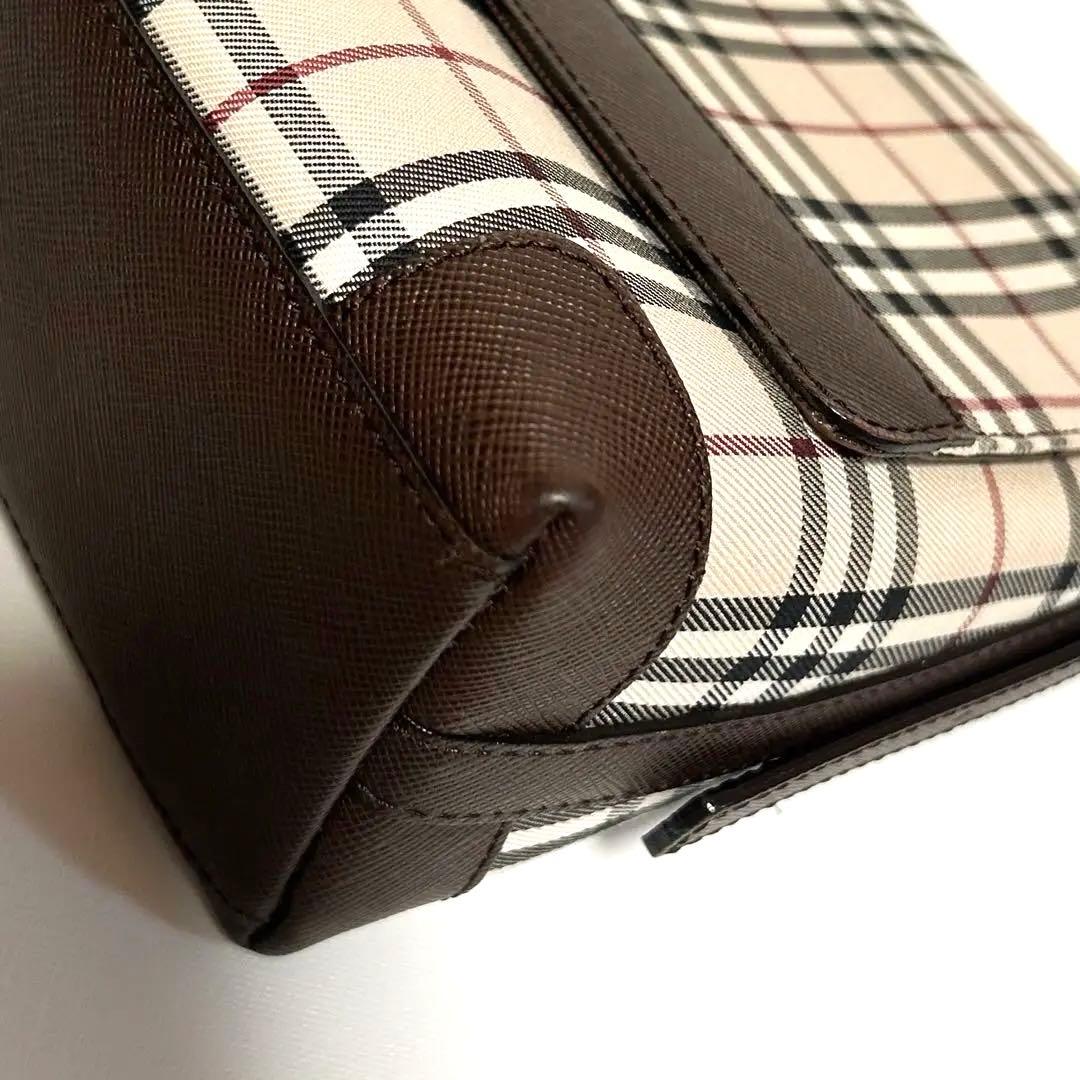 美品箱付き✨バーバリー ショルダーバッグ ノバチェック キャンバス サフィアーノ