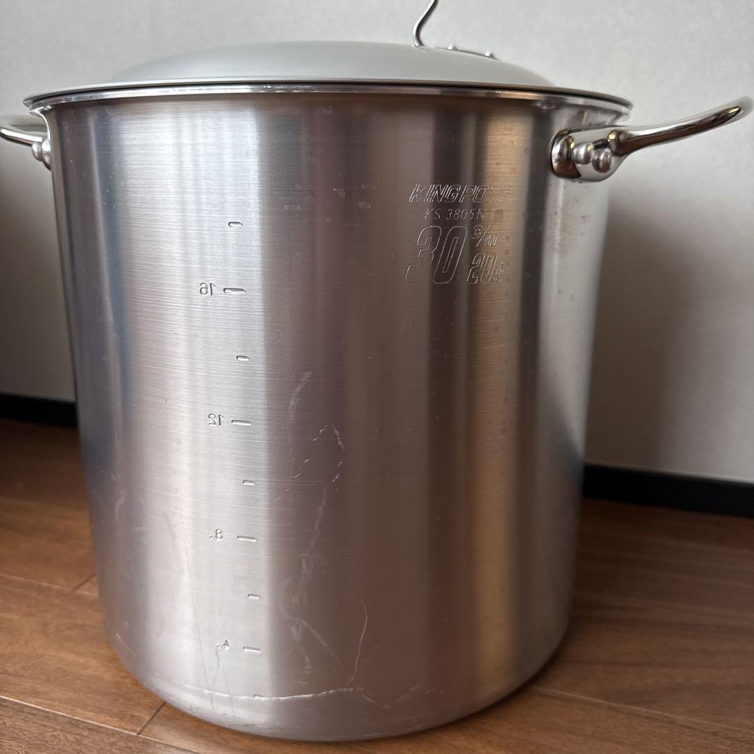 中尾アルミ製作所 寸胴鍋　30㎝　20L