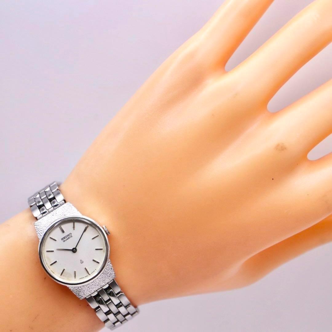 良品 SEIKO ラウンド シルバー クォーツ レディース腕時計 1014