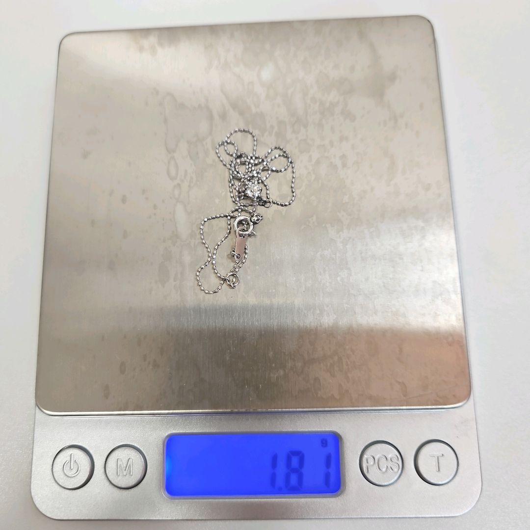 Pt900 Pt850 天然ダイヤモンド ボールチェーンネックレス 画像8