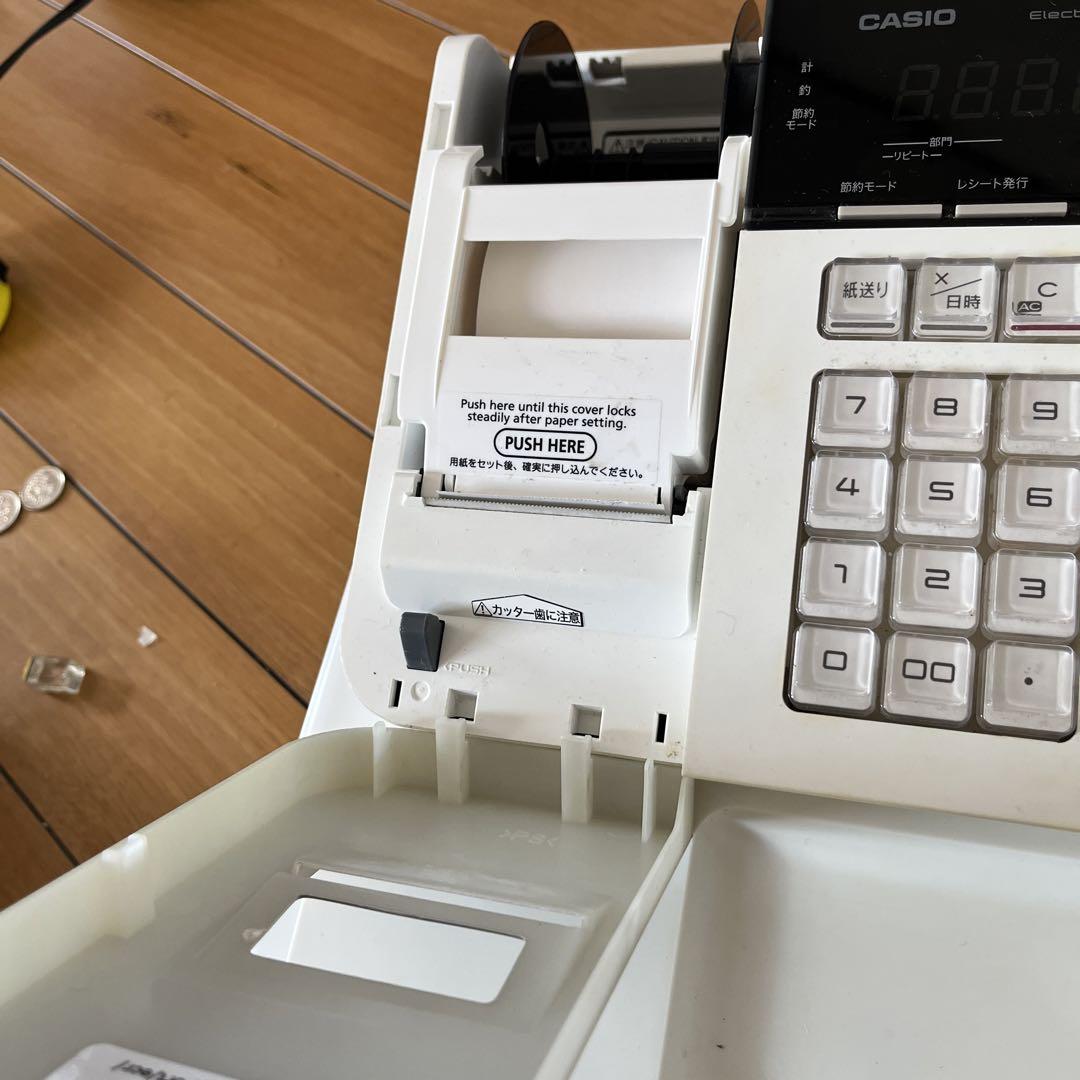 CASIO レジスタ 白　収納トレイ付き