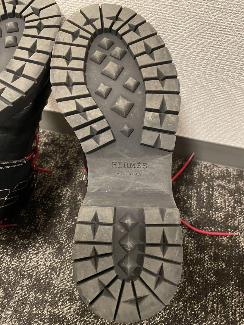 HERMES エルメス　ハイカットブーツ 黒/赤　スニーカー