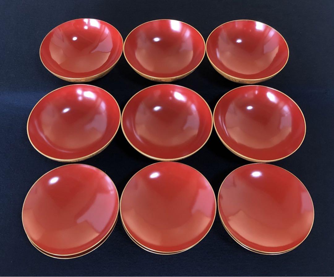 螺鈿 貝蒔絵 吸物椀6客 木製漆器 時代　241225か4