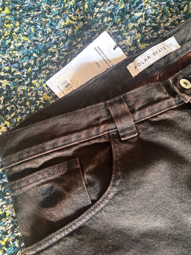 新品無使用polar skate co. 93デニム　ダークブラウン 新品無使用polar skate co. 93デニム ダークブラウン POLAR