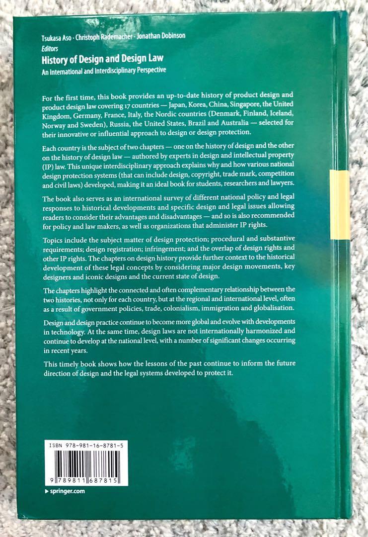 洋書 History of design and design law