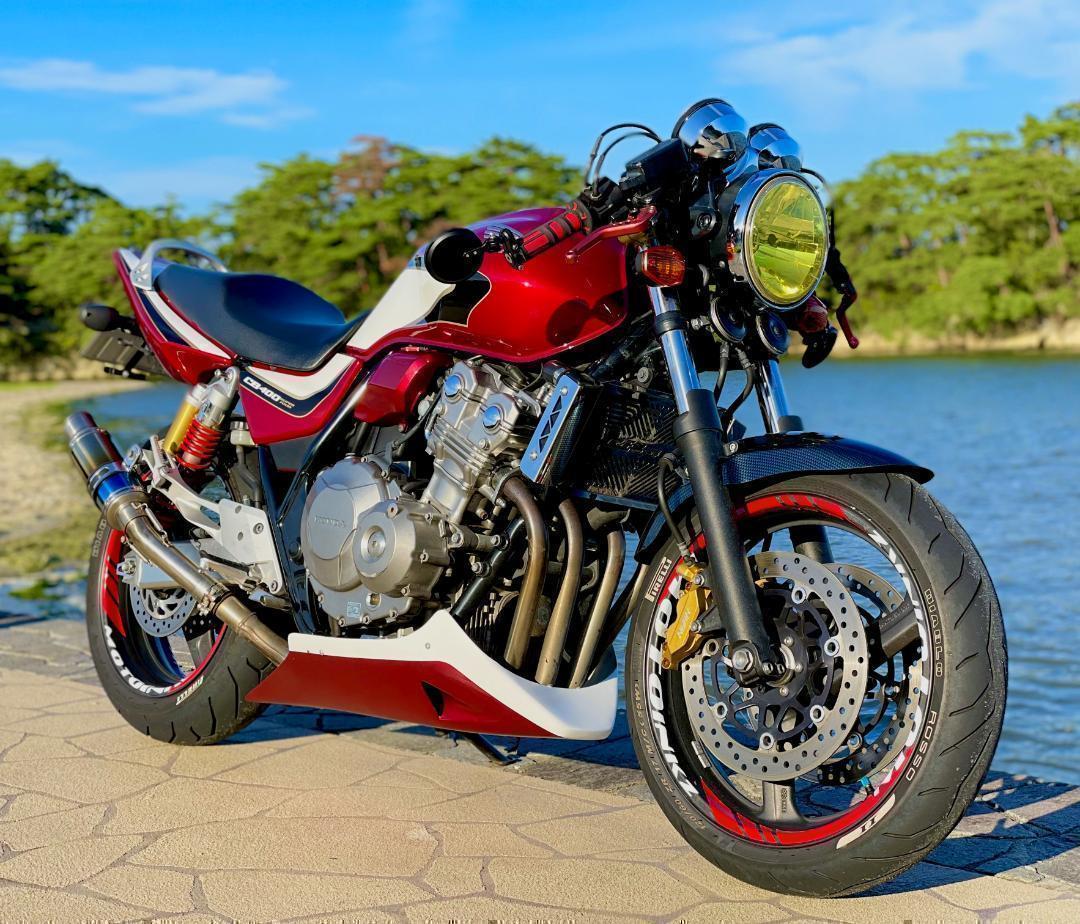 アンダーカウル　ステー付　大型黒ダクト/ CB400SFブラック