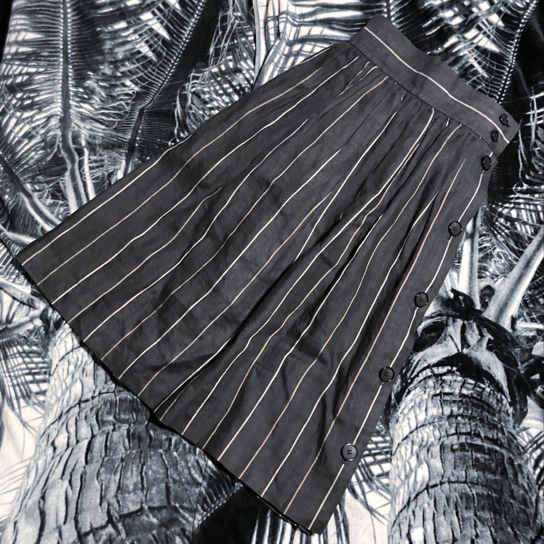 ビンテージ YVES SAINT LAURENT サンローラン 麻スカート