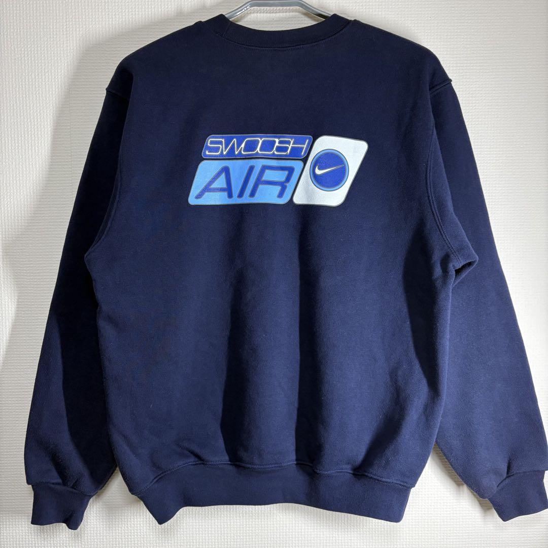 90s NIKE SWOOSH AIR スウェット　ネイビー　ゴツナイキ　M