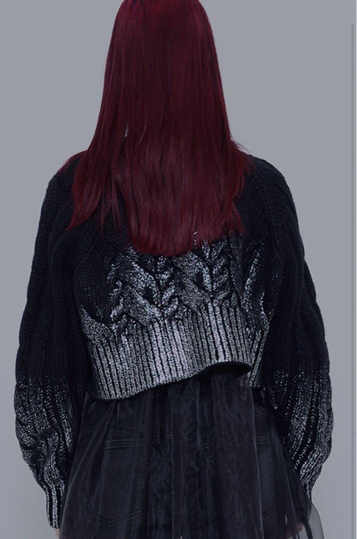 AMAIL Foil Print knit Black