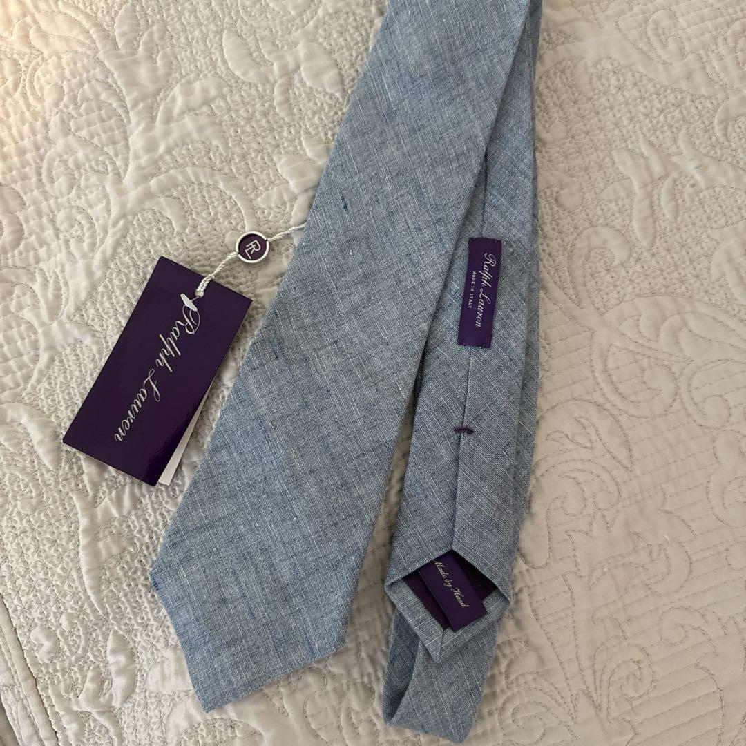 Ralph Lauren purple label リネン　麻　ネクタイ　未使用