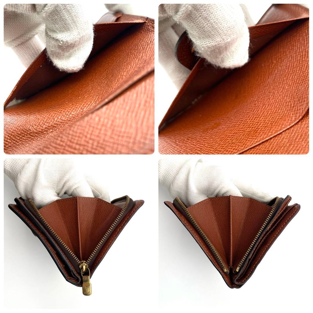【最高級美品】ルイヴィトン モノグラム コンパクトジップ 二つ折り財布 ブラウン