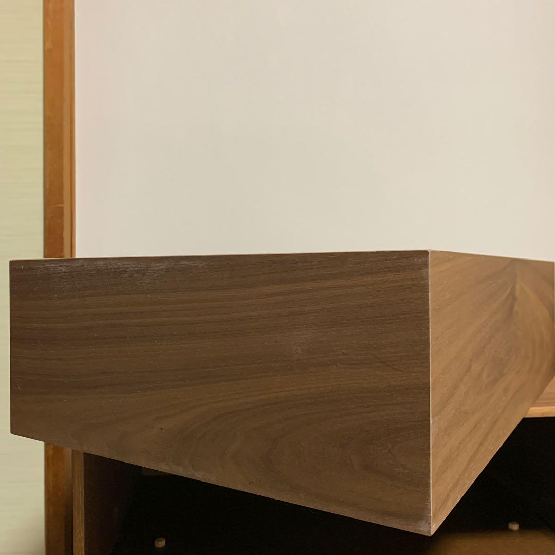 廃盤品　無印良品 MUJI 木製収納ケース 引出式 2段 ワイド ウォールナット