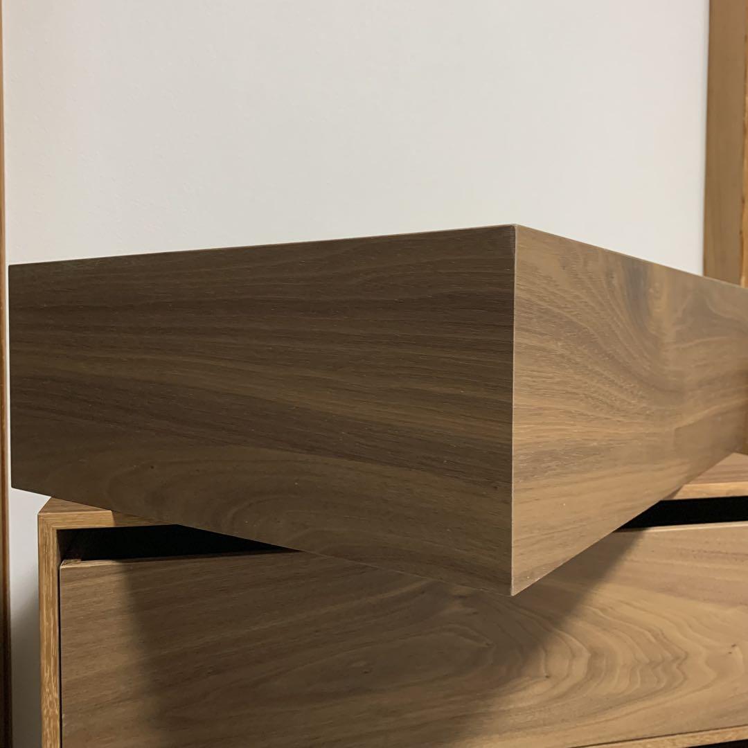 廃盤品　無印良品 MUJI 木製収納ケース 引出式 2段 ワイド ウォールナット