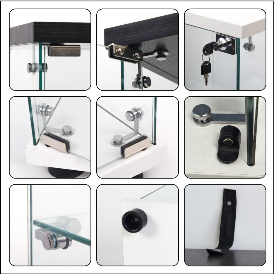 【新品】ガラスコレクションケース｜3段スリム黒｜フィギュア棚｜ショーケース