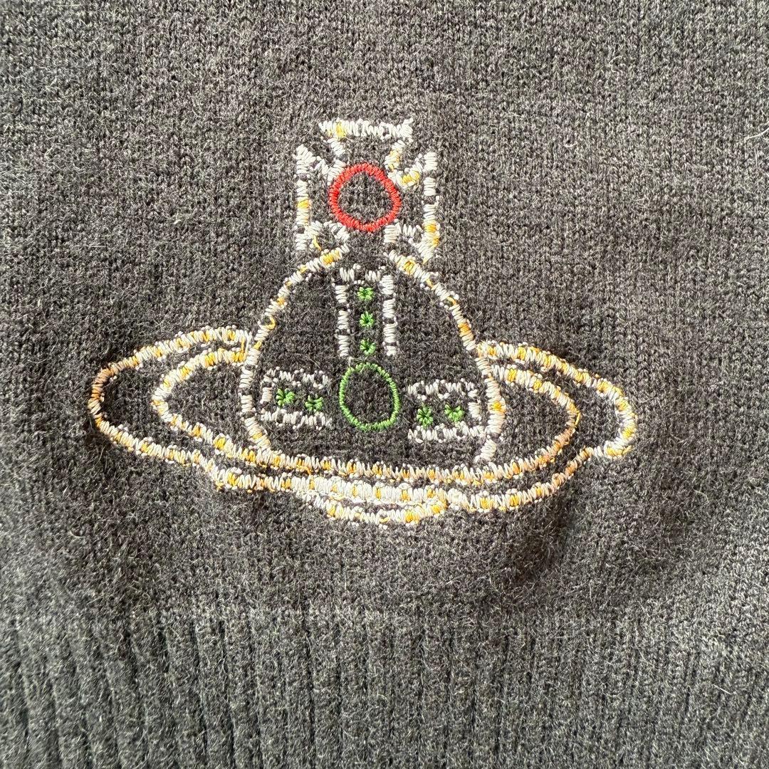 希少✨ヴィヴィアンウエストウッド ビッグオーブ刺繍 ニット ボウタイ 黒 1 希少✨ヴィヴィアンウエストウッド ビッグオーブ刺繍 ニット ボウタイ 黒 1