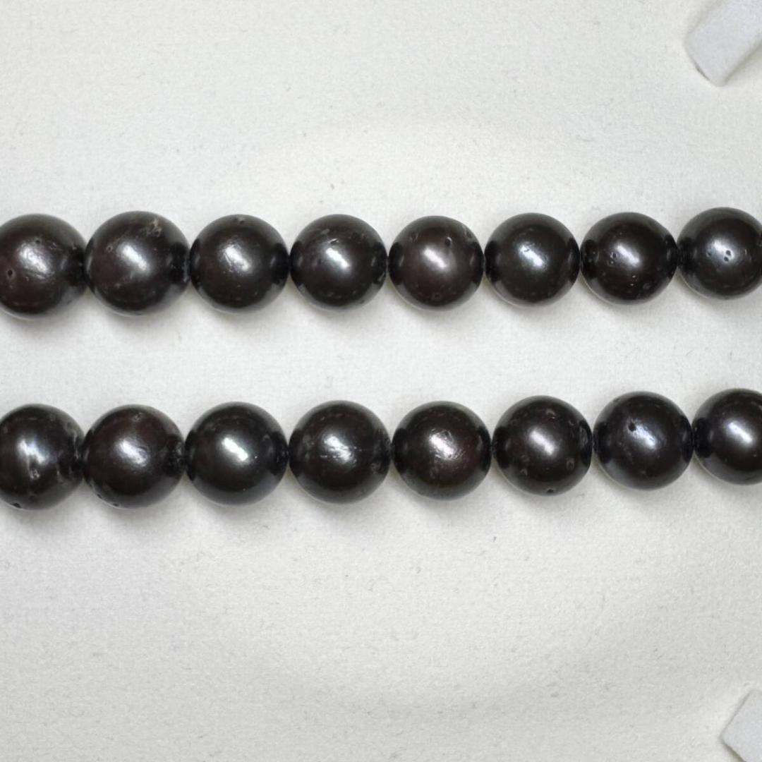 大珠✨ 黒蝶真珠 本真珠ネックレス 約9.5-14.1mm SV留め具 パール 大珠✨ 黒蝶真珠 本真珠ネックレス 約9.5-14.1mm SV留め具 パール