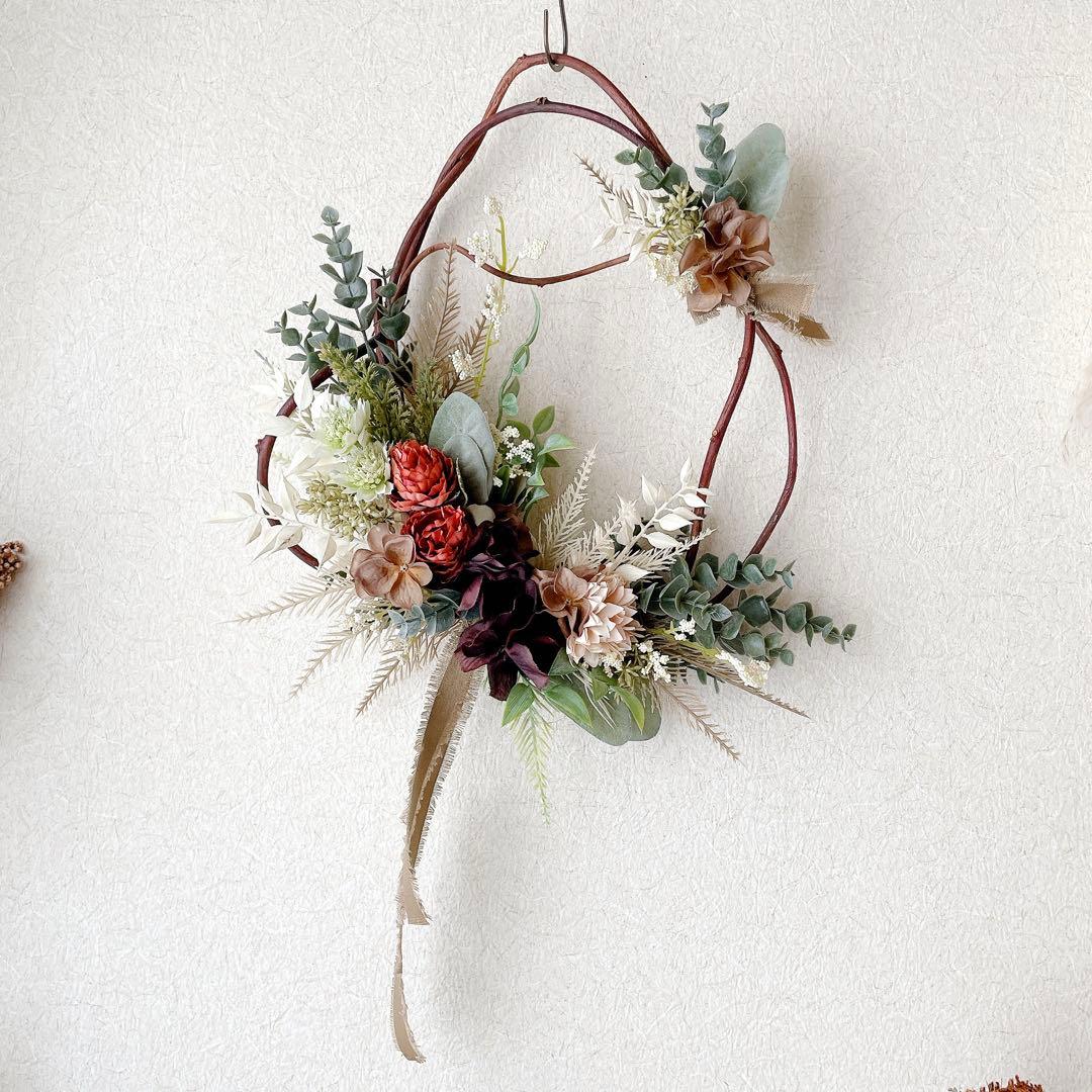 リース　造花　アートフラワー　つる