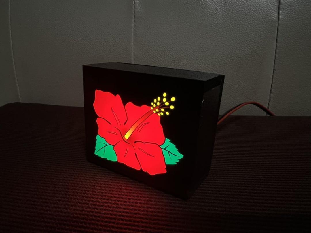 ハナハナ ハイビスカス ランプ 実機パネルシート加工品！LED発光！インテリアに
