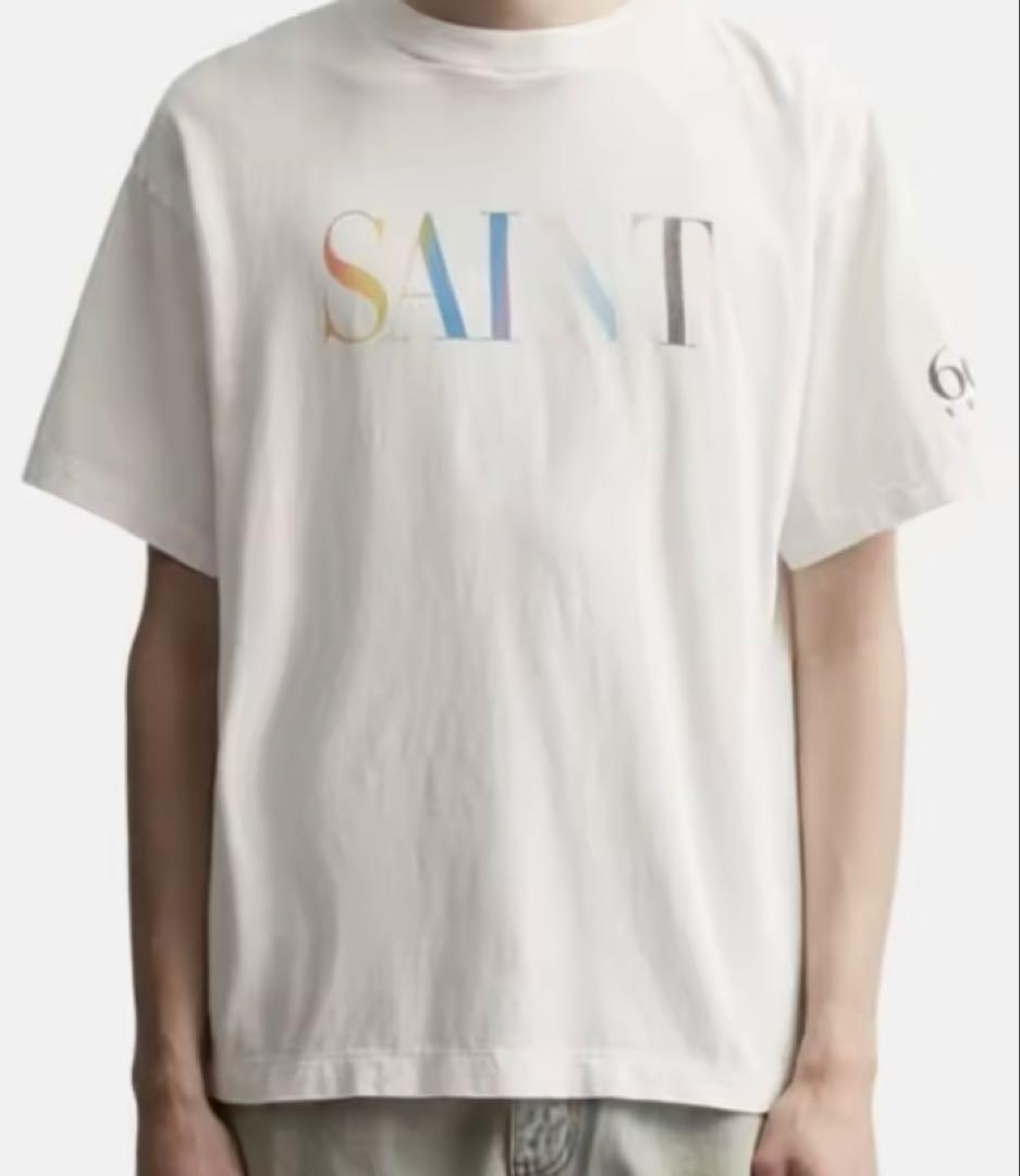 ＜SALE＞Saint Mxxxxxx レインボーロゴプリントTシャツ レインボーロゴ】セントマイケル ヴィンテージ加工 ロンT (Saint