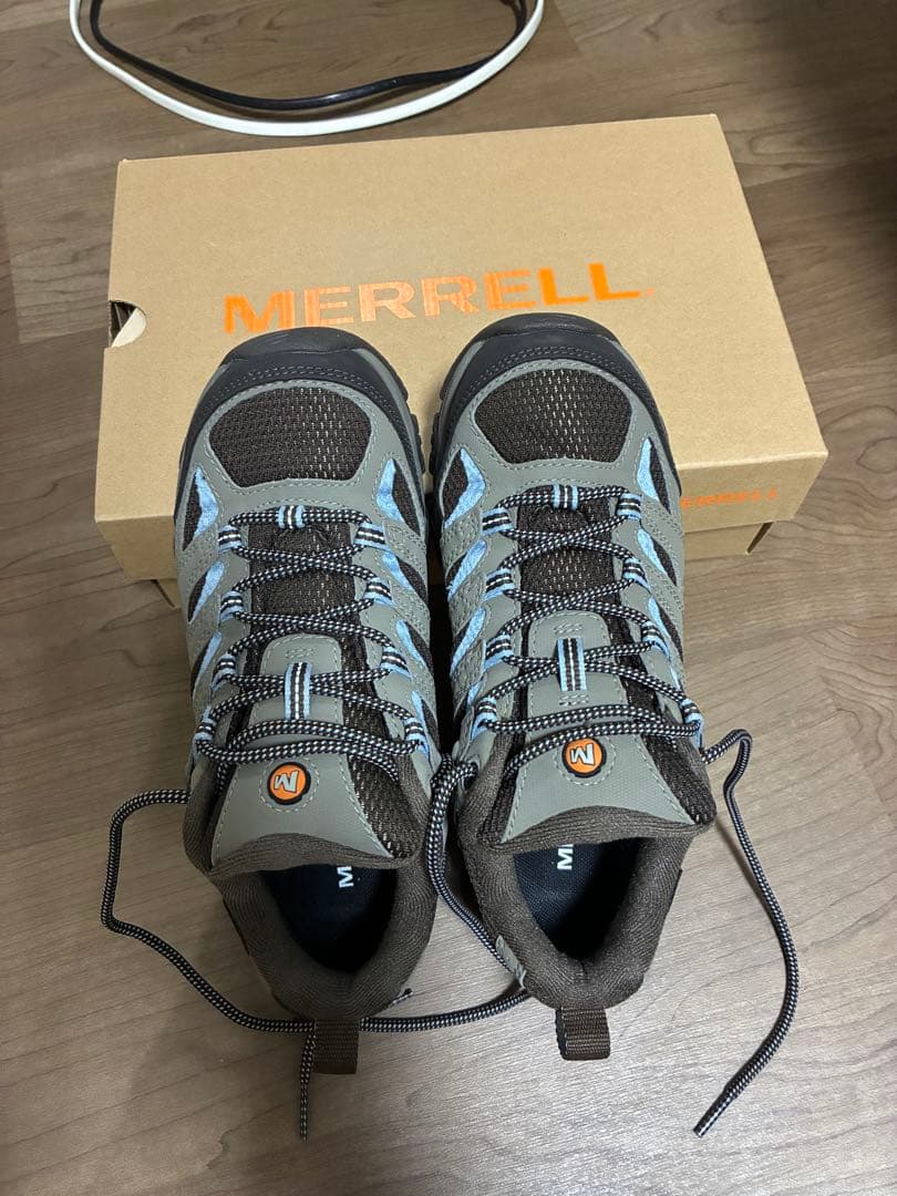 MERRELL トレッキングシューズ グレー ブルー