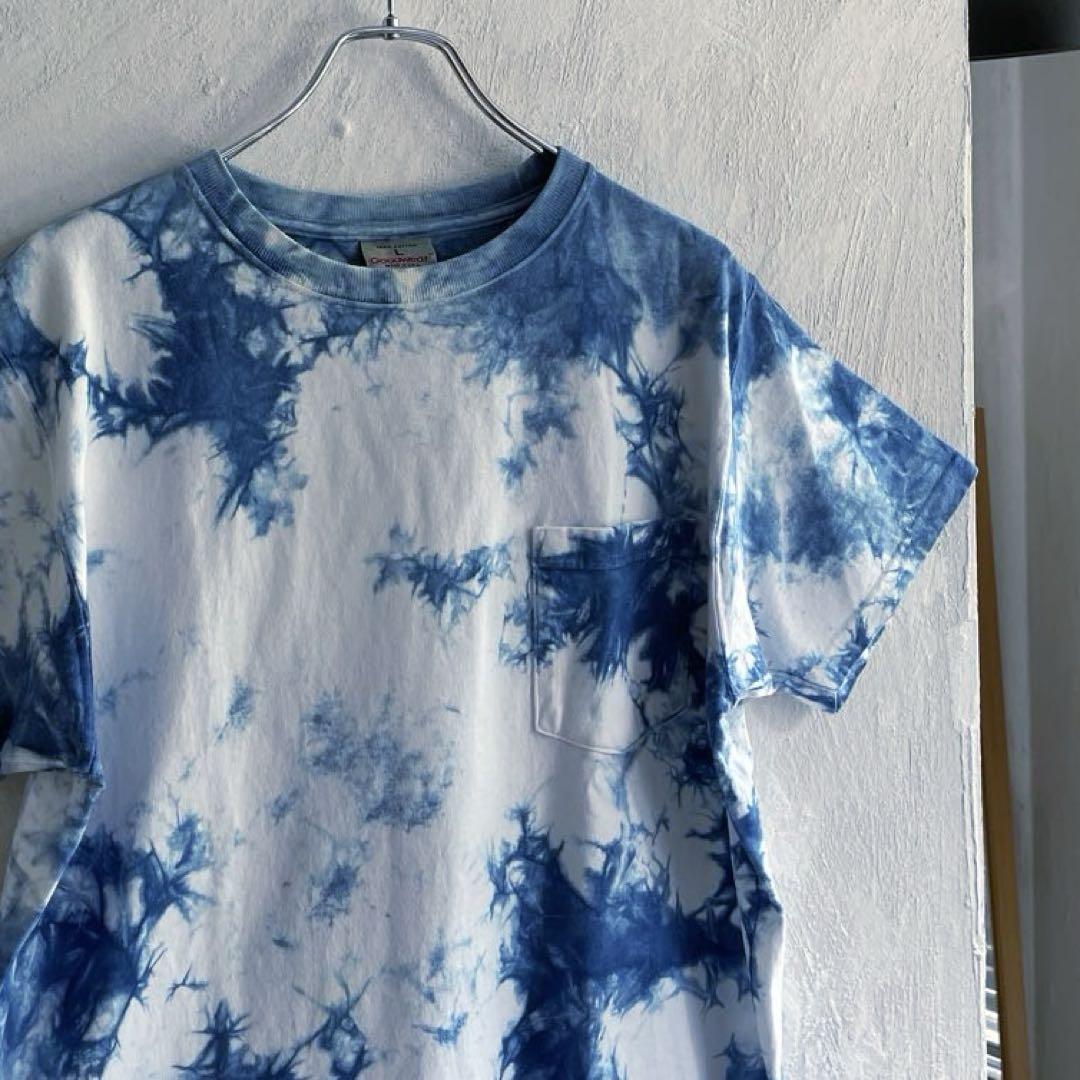USA製 Goodwear タイダイ ポケットTシャツ グッドウェア Lトップス