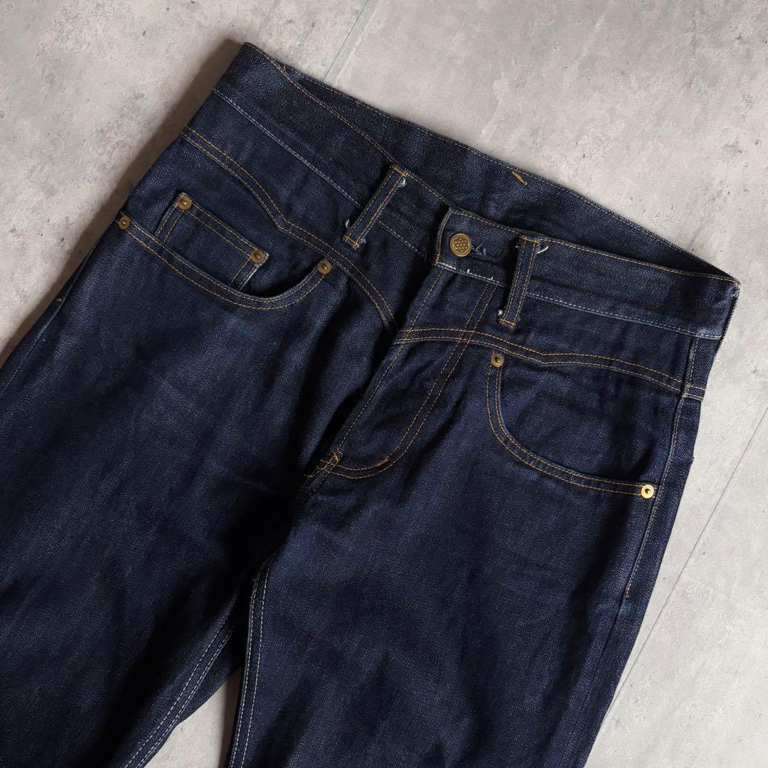 【GANGSTERVILLE】デニムパンツ　濃紺　赤耳　アイアンクロス　古着