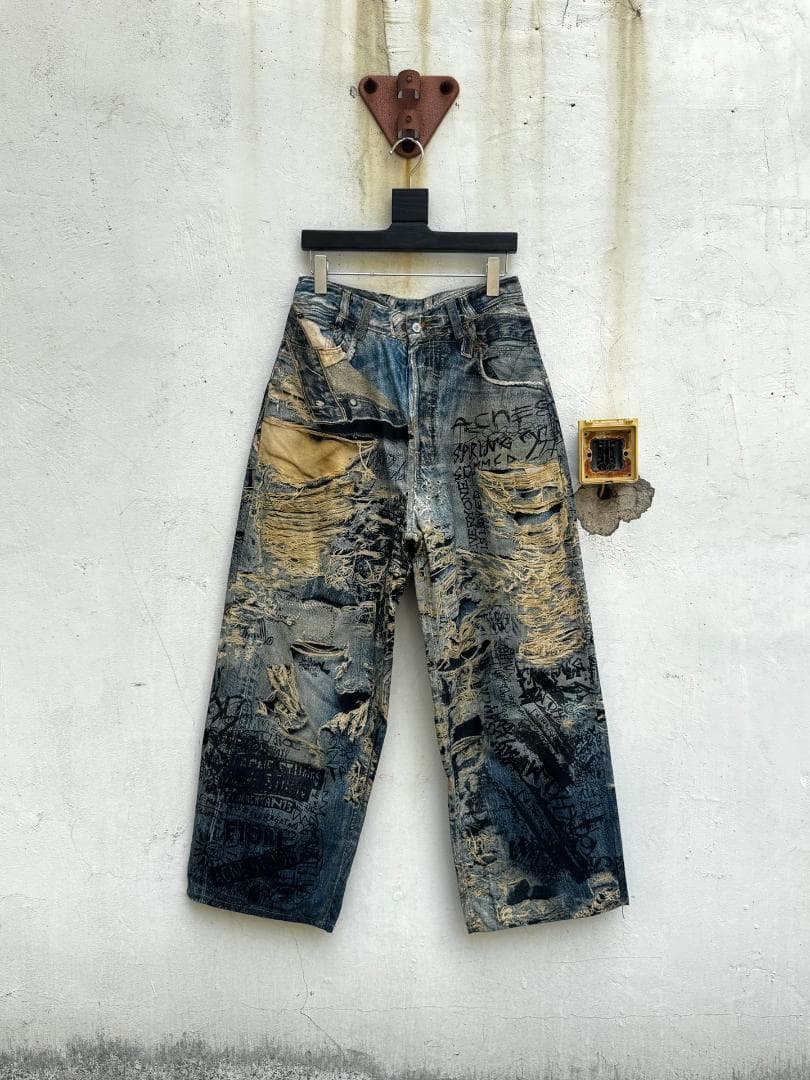 Acne Studios 3Dプリント ダメージ ワイドジーンズ 美品