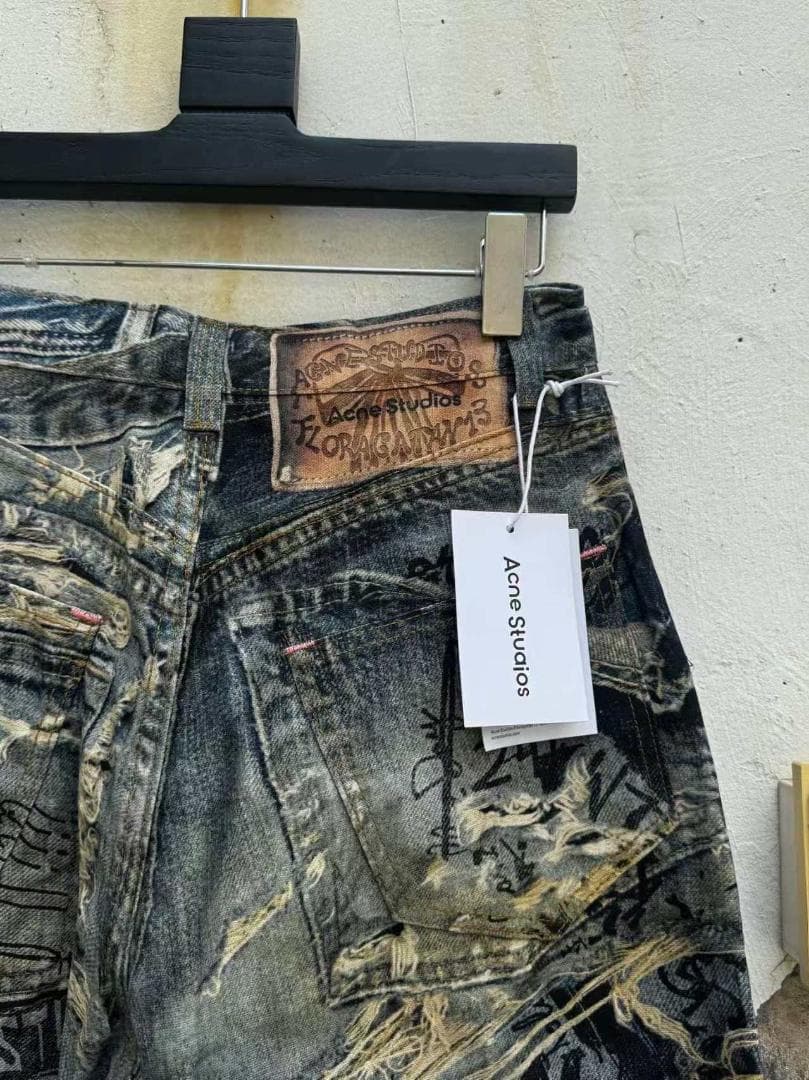 Acne Studios 3Dプリント ダメージ ワイドジーンズ 美品