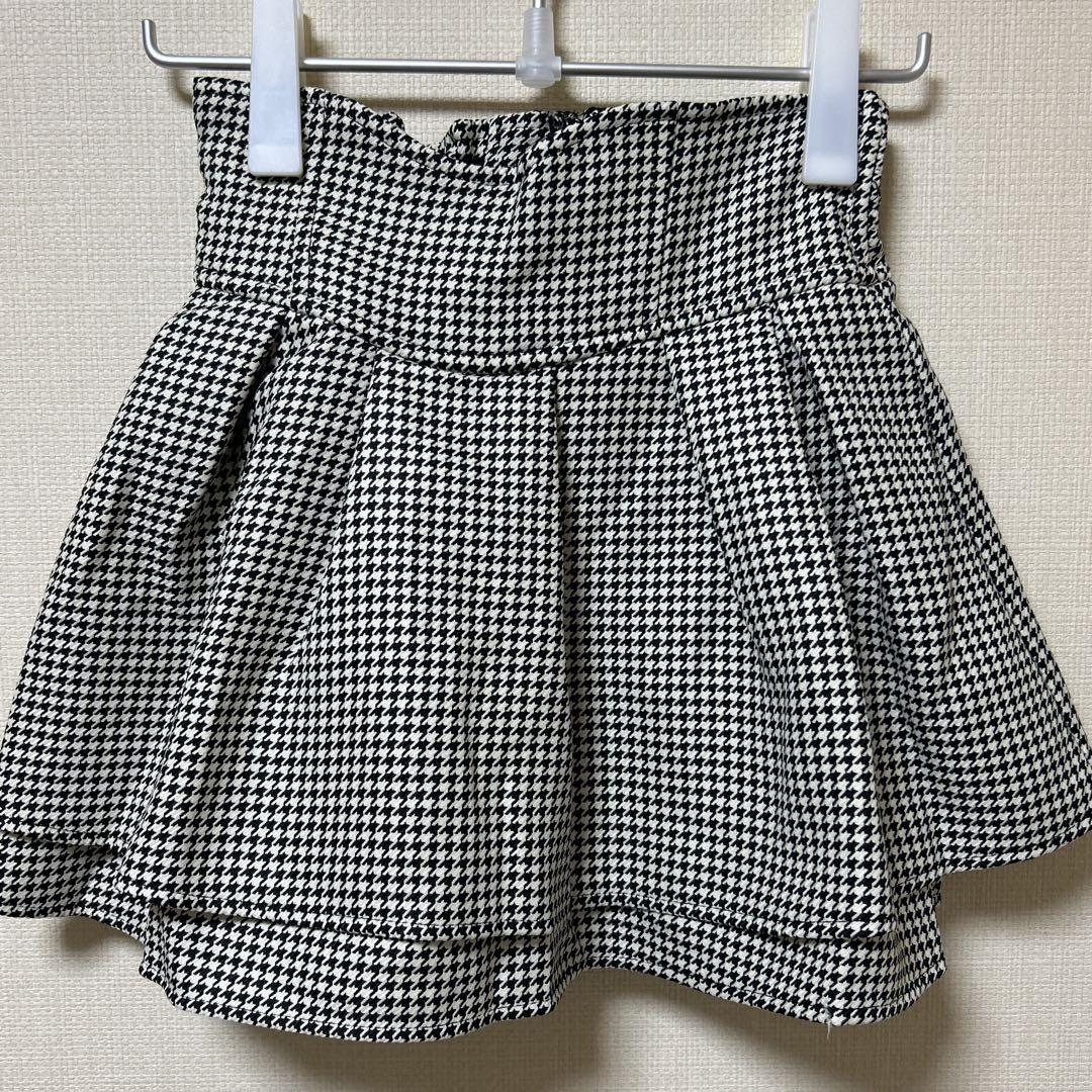 ミシェルマカロン　美脚になれるスカート　千鳥柄　(インナーパンツ付き)　Sサイズ 美脚になれるスカート♥千鳥柄(インナーパンツ付き) ブラック