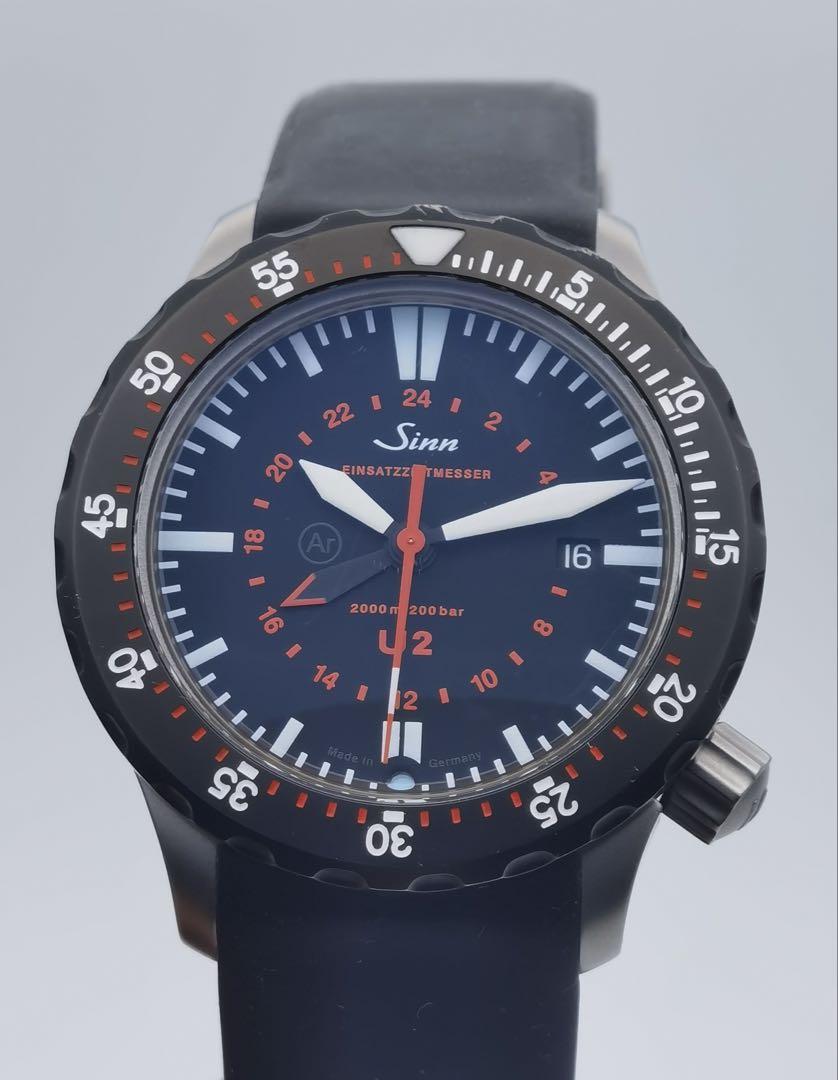 ジン Sinn U2.SDR デイト GMT 黒 ブラック自動巻き メンズ