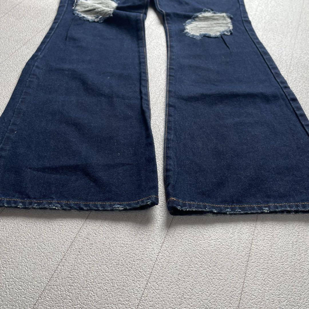 Darich ヴィンテージダメージフレアデニムパンツ インディゴ M