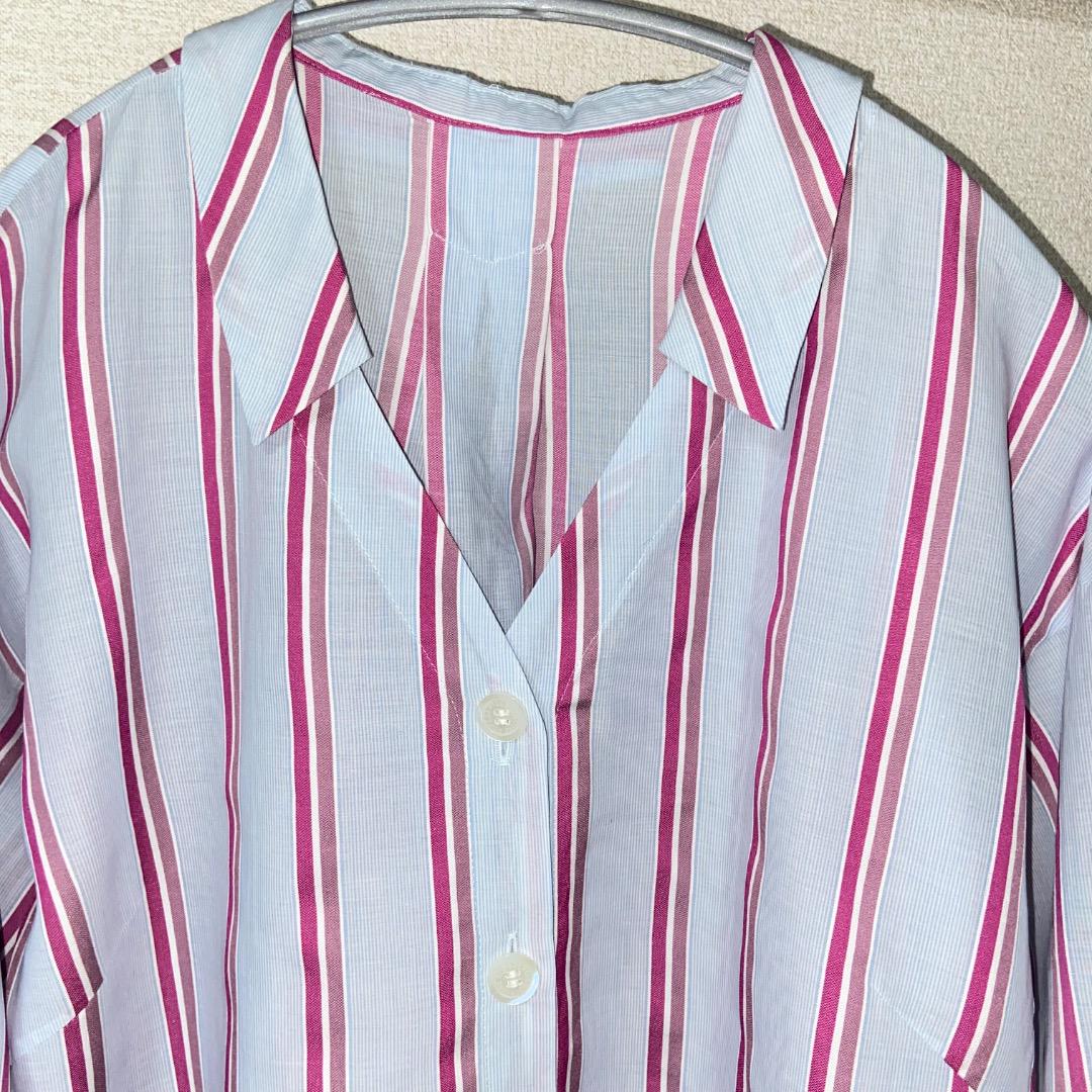【美品】 ROPE ロペ　マルチストライプ 深田恭子さん着用 ブラウス M