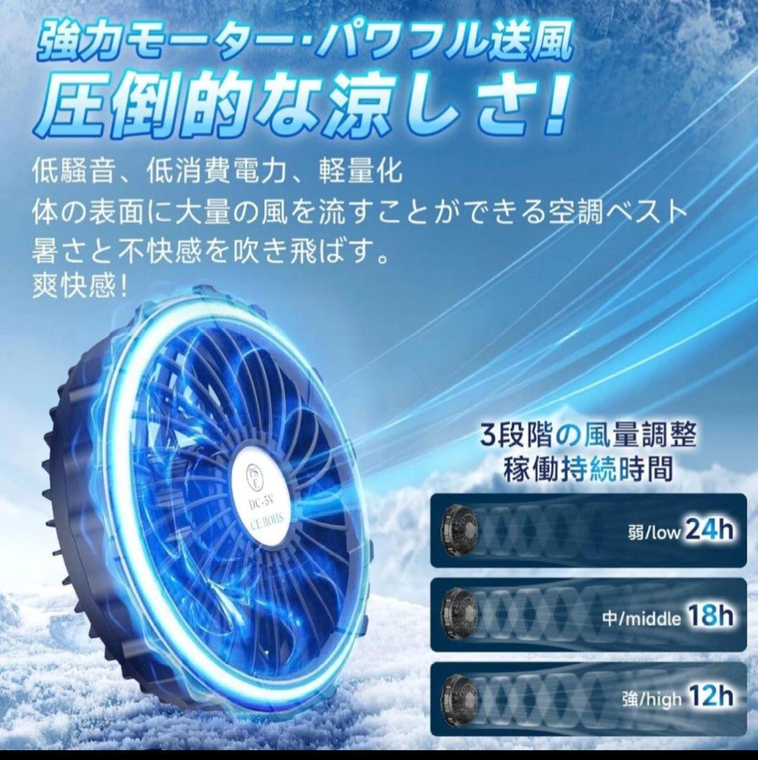 未使用 空調服 冷却機能付き 強力ファン搭載 バッテリー付き Lサイズ