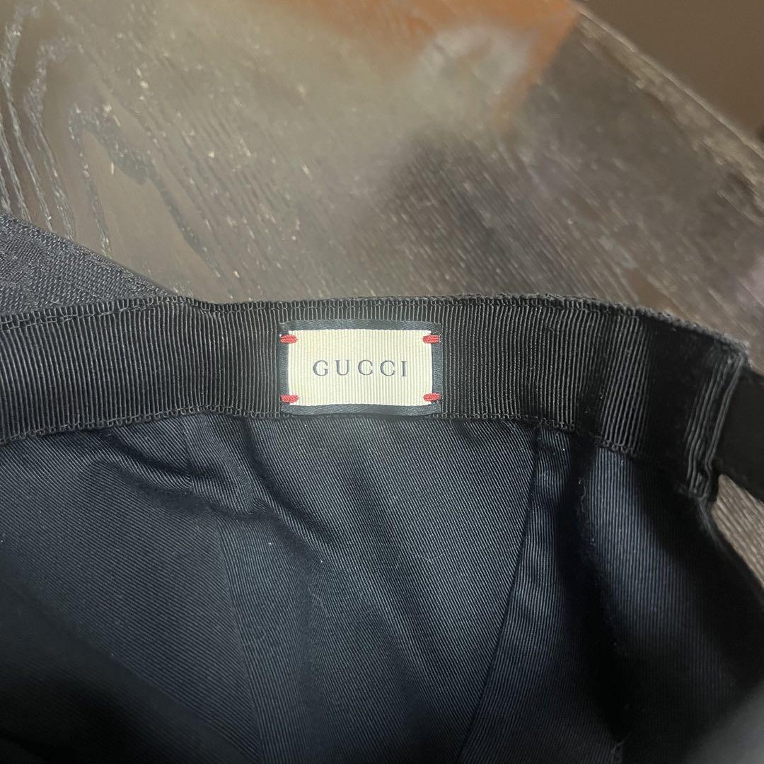 (正規品+袋付き)GUCCI ベースボールキャップ ブラック