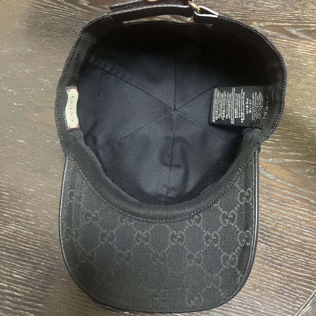 (正規品+袋付き)GUCCI ベースボールキャップ ブラック