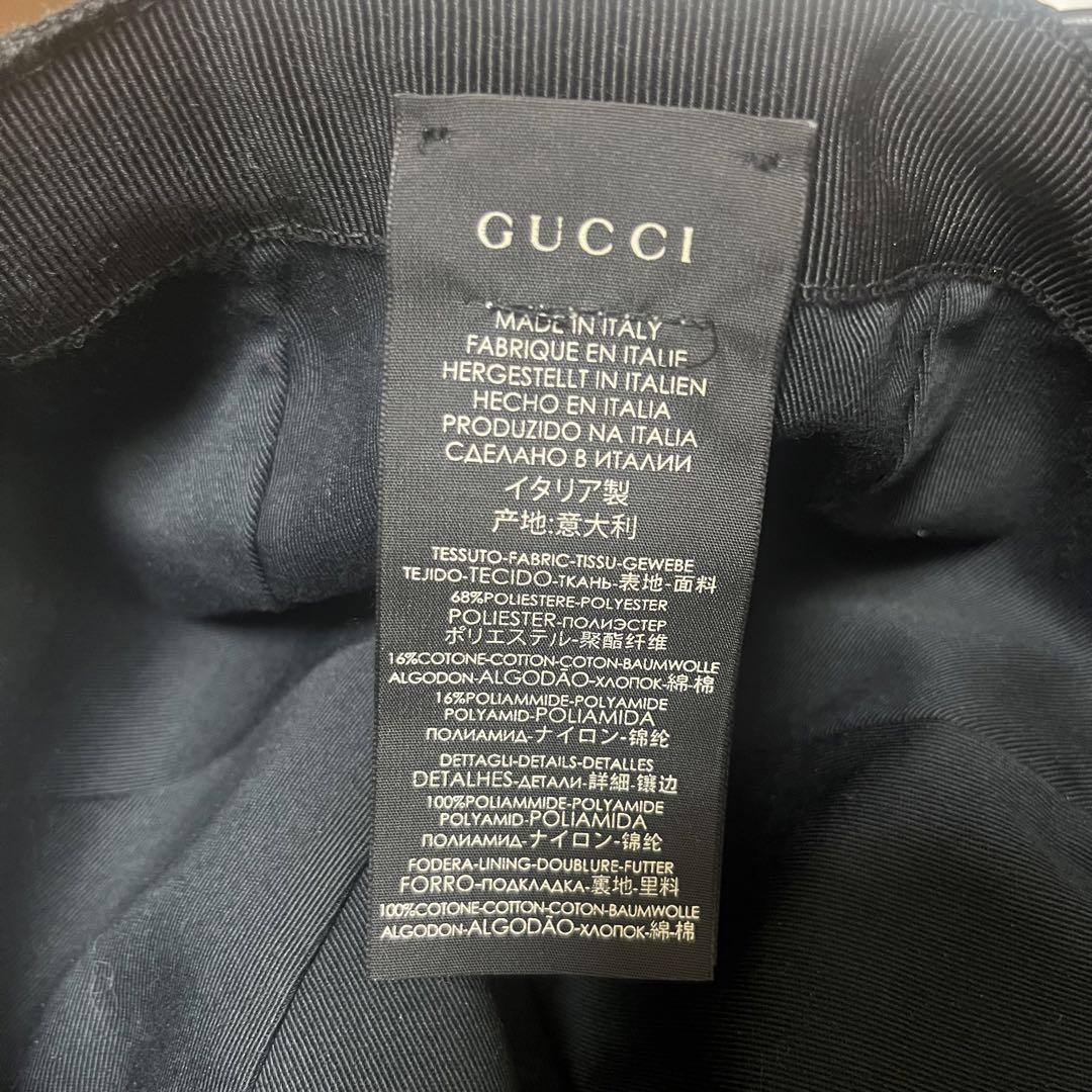 (正規品+袋付き)GUCCI ベースボールキャップ ブラック