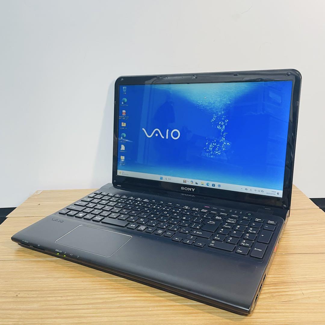 美品 VAIO Core i7 Win11 新品SSD ブルーレイ MSオフィス i7ブラックVAIO SSDノートPCメモリー8ギガwin11オフィス