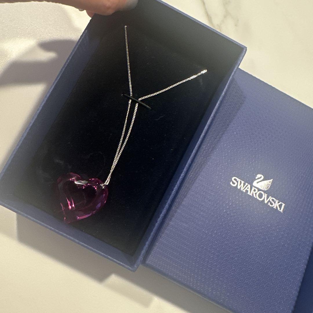 Swarovski 紫 ハート型 ネックレス