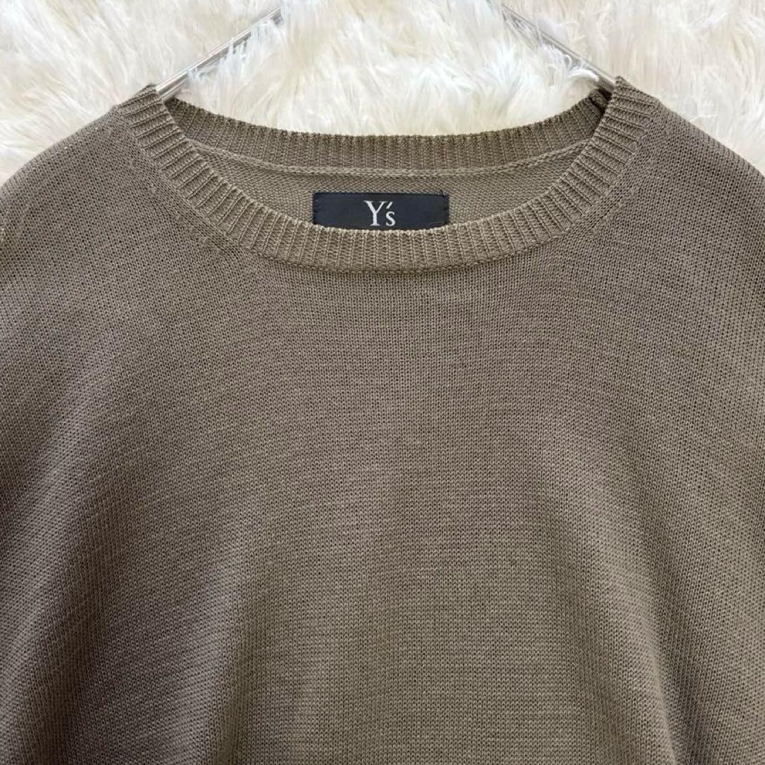 Y’s ヨウジヤマモト コットン ドルマンスリーブ ニット カーキ M