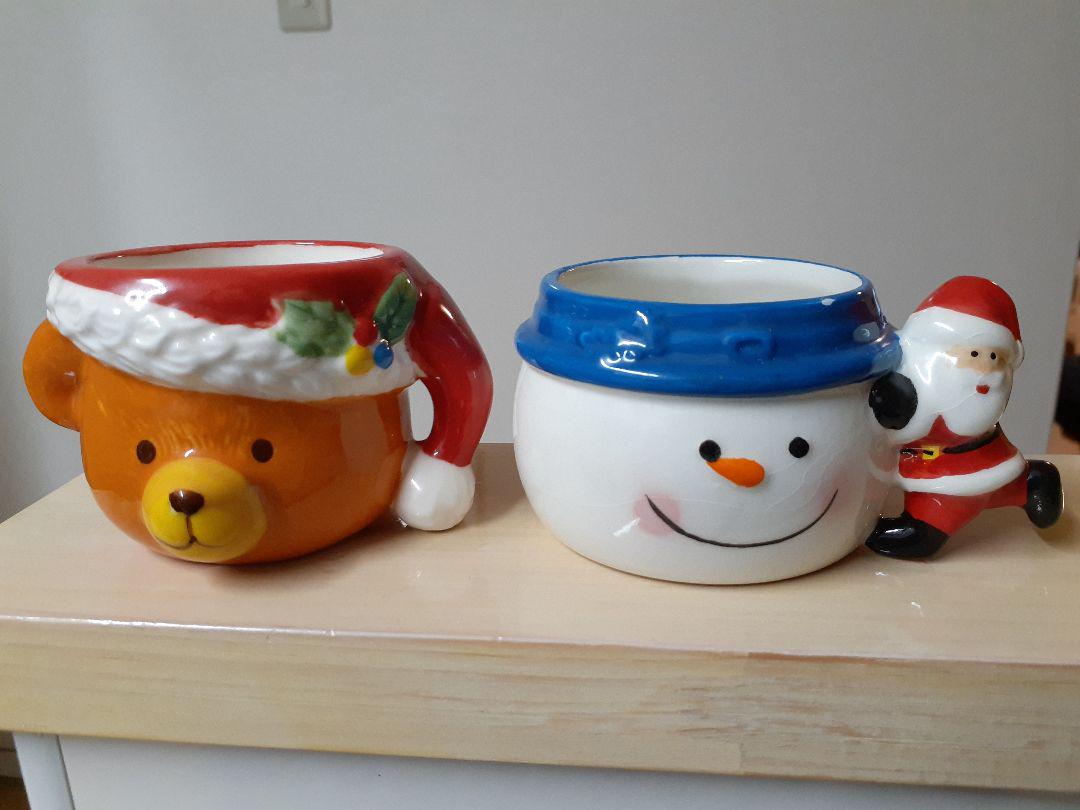 クリスマス クマと雪だるまのマグカップ