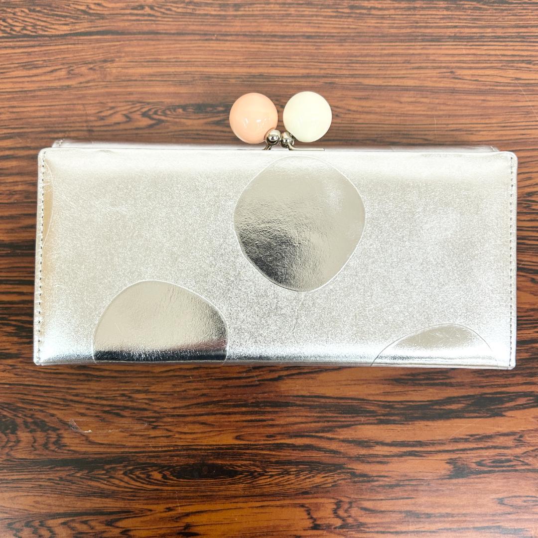 【美品】ツモリチサト キャリー 長財布 かぶせ がま口 ズームドット