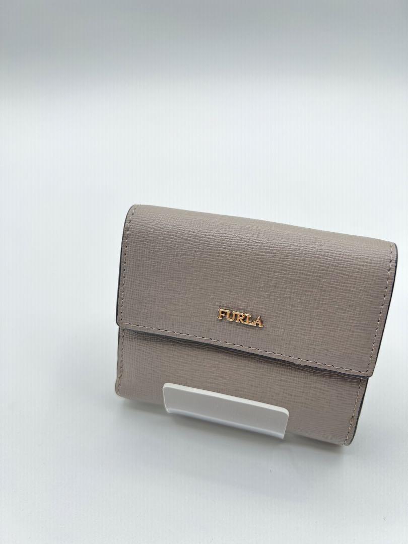 FURLA フルラ 折財布】ダブルホック グレー ロゴ入 - メルカリ