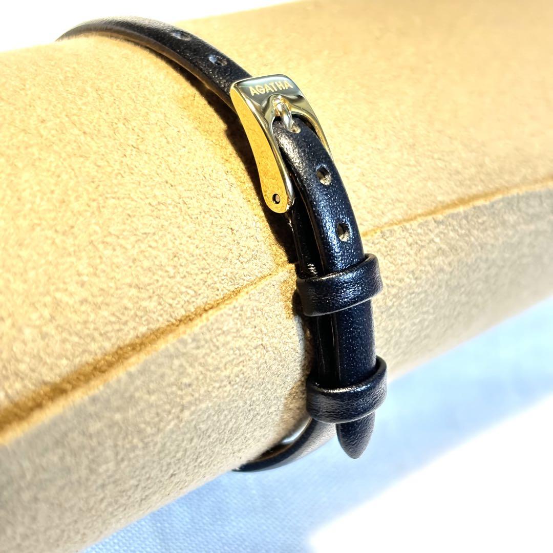 A R I 　AGATHA  PARIS  新品 電池入り 黒ゴールド