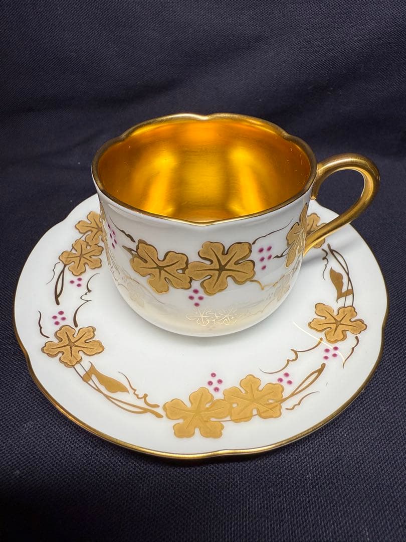 大倉陶園　金蝕葡萄　デミタス　カップ＆ソーサー