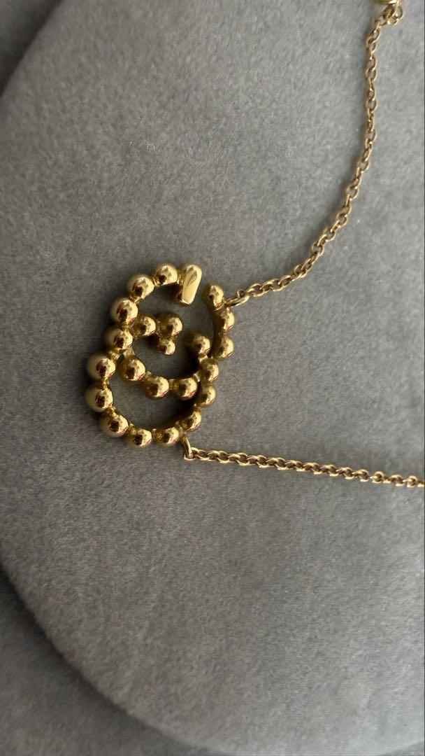 グッチ GUCCI ダブルG ダイヤ ネックレスペンダントGG K18YG 中古